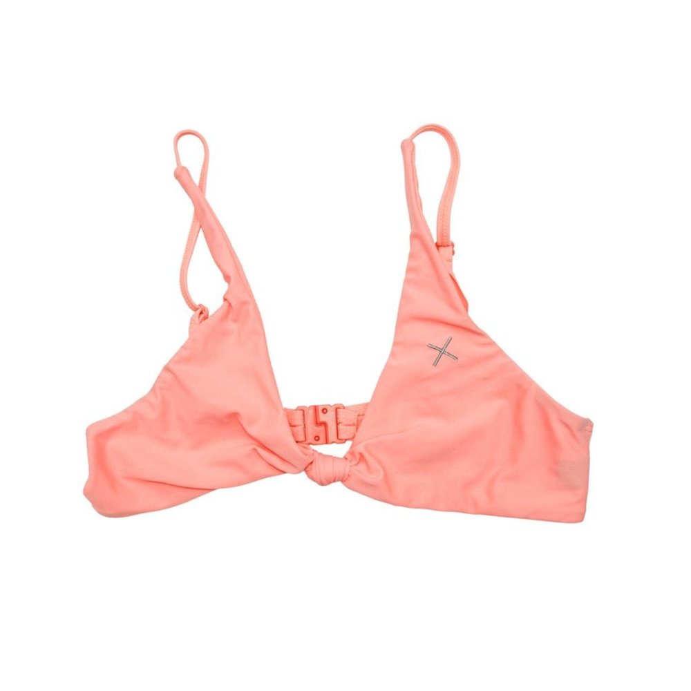 Boutine LA Stunning Bow Knot Neon Pinkish Orange Bikini Top